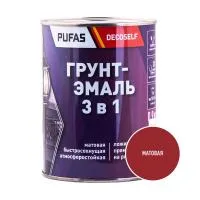 ПУФАС Грунт-эмаль 3 в 1 быстросохнущая красная (мат.) Decoself (0,9кг) — фото