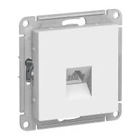 АТЛАС ДИЗАЙН Розетка компьютерная RJ-45 б/рамки с/у, 1 гнездо, кат.5е, IP20, белая. SE ATN000183 — фото