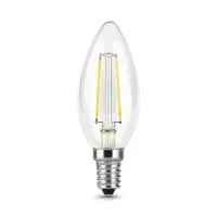 ГАУСС Black Лампа филаментная LED E14, свеча, 9Вт, 230В, 2700К, теплый свет — фото