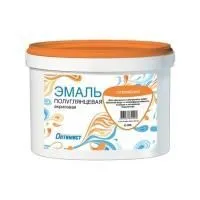 ОПТИМИСТ E305 Эмаль акриловая для наруж/внутр работ полуглянцевая супербелая морозостойкая (3кг) — фото