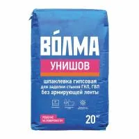 ВОЛМА Унишов (20кг) шпаклевка гипсовая для заделки стыков, ГКЛ, ГВЛ, без армирующей ленты — фото