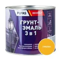 ПУФАС Грунт-эмаль 3 в 1 быстросохнущая желтая (глянц.) Decoself (1,9кг) — фото
