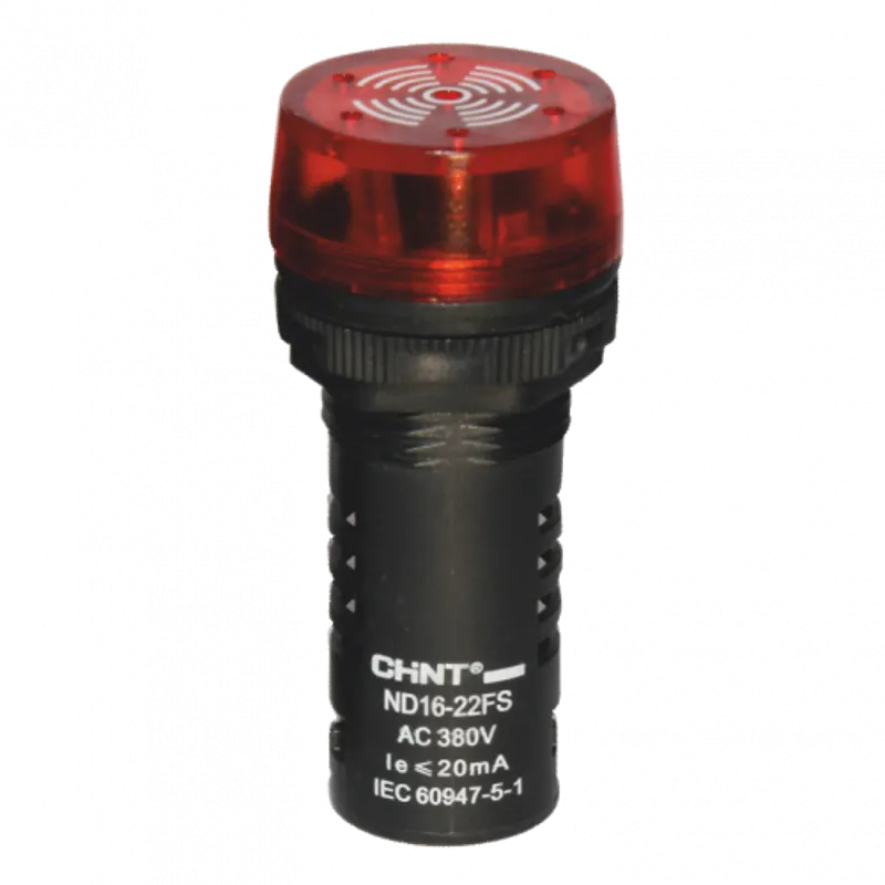 Сигнализатор звуковой ND16-22FS Φ22 мм красный LED АС220В (R) | 593399 | CHINT — фото