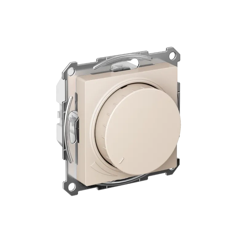 AtlasDesign Бежевый Светорегулятор (диммер) поворотно-нажимной LED RC 400Вт механизм | ATN000223 | SE — фото