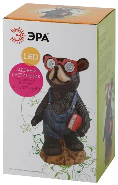 Cветильник садовый декоративный SL-RSN27-BEAR1 на солнечной батарее, полистоун, цветной, 27 см | Б0018812 | ЭРА — фото