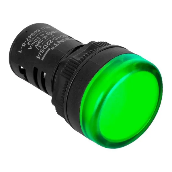 Индикатор ND16-22DS/2C зеленый, компактный, встр. резистор, IP65 АС/DC24В (R) | 828116 | CHINT — фото