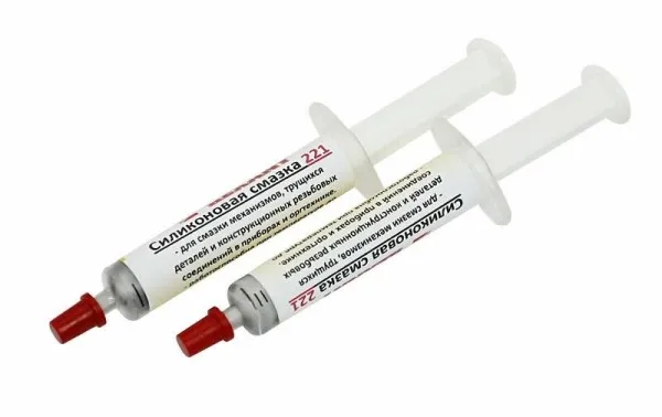Смазка силиконовая 221 (до +350℃) 2мл (шприц)  | 09-3955 | REXANT — фото