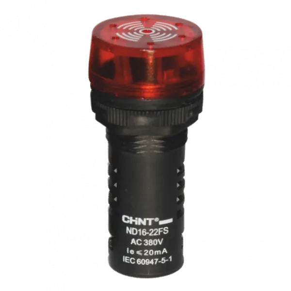 Сигнализатор звуковой ND16-22FS Φ22 мм красный LED АС220В (R) | 593399 | CHINT — фото