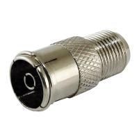 Переходник гнездо F-гнездо TV, метал. — фото