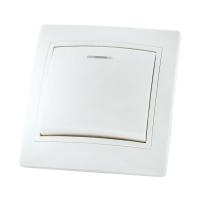ТАЙМЫР Выключатель в сборе с/у, 1 клавиша, с/инд. 10А, 230В, керамика, IP20, белый. SQ1814-0004 — фото