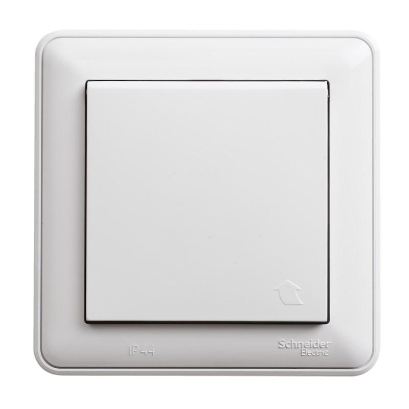 W59 Aqua Белый Розетка с заземлением с крышкой с защитными шторками IP44 (в сборе) | RS16-152B-18 | SE — фото