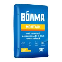 ВОЛМА Монтаж (30кг) клей гипсовый для монтажа ПГП и ГКЛ тонкослойный — фото