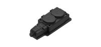 Колодка 2 гнезда 2К+З каучуковая 16А/250В IP44 Чёрная MultiSet | MST4102BK | SE — фото