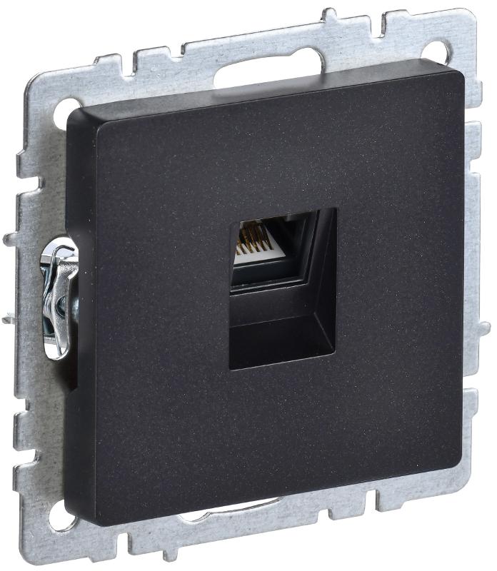 BRITE Розетка компьютерная RJ45 кат.5E РК10-БрЧ черный | BR-K10-1-K02 | IEK — фото
