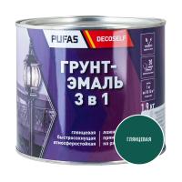 ПУФАС Грунт-эмаль 3 в 1 быстросохнущая зеленая (глянц.) Decoself (1,9кг) — фото