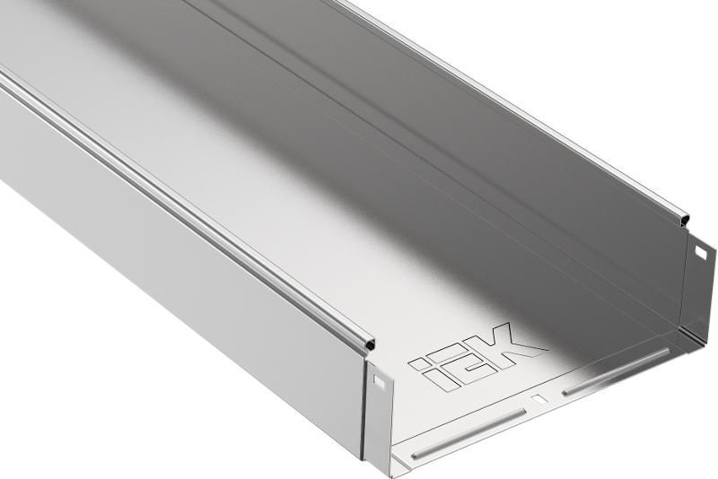 ESCA Лоток неперфорированный 100х300х3000 | CLN10-100-300-3 | IEK - ( ротация на ES5-22-100-300-3-08 ) — фото