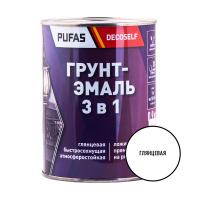 ПУФАС Грунт-эмаль 3 в 1 быстросохнущая белая (глянц.) Decoself (0,9кг) — фото