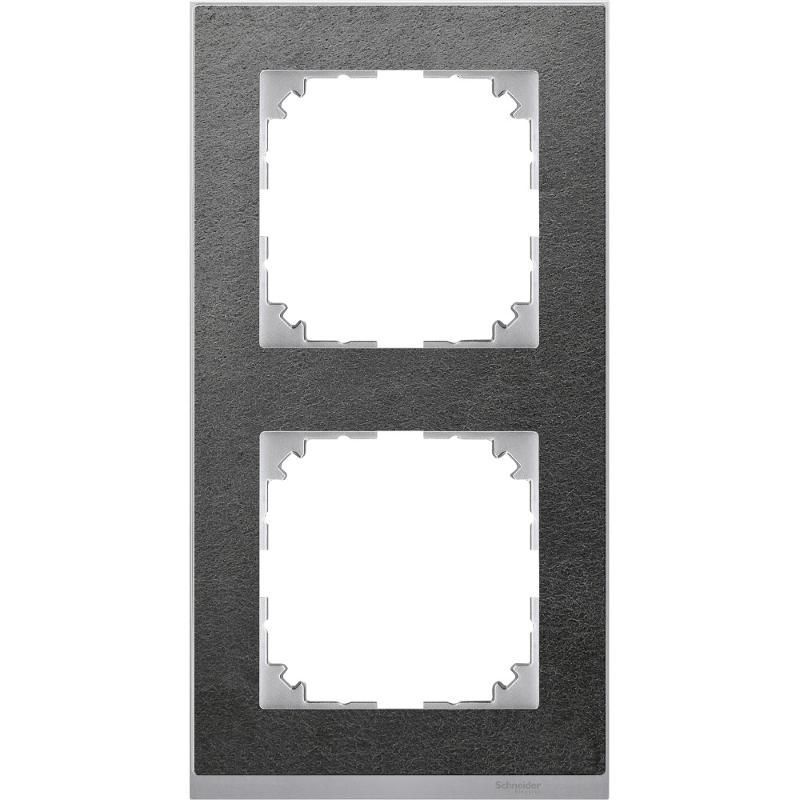 M-Pure D?cor 2-постовая рамка, сланец/цвет алюминия | MTN4020-3669 | Schneider Electric