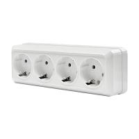 ОЛИМП Розетка о/у, 4 гнезда, с/з, 16А, 230В, IP20, белая. 1163