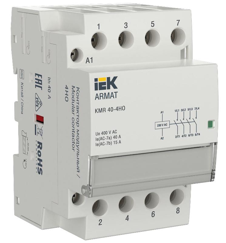 ARMAT Контактор модульный KMR 40А 230В AC 4НО | AR-KMR10-040-40-230 | IEK — фото