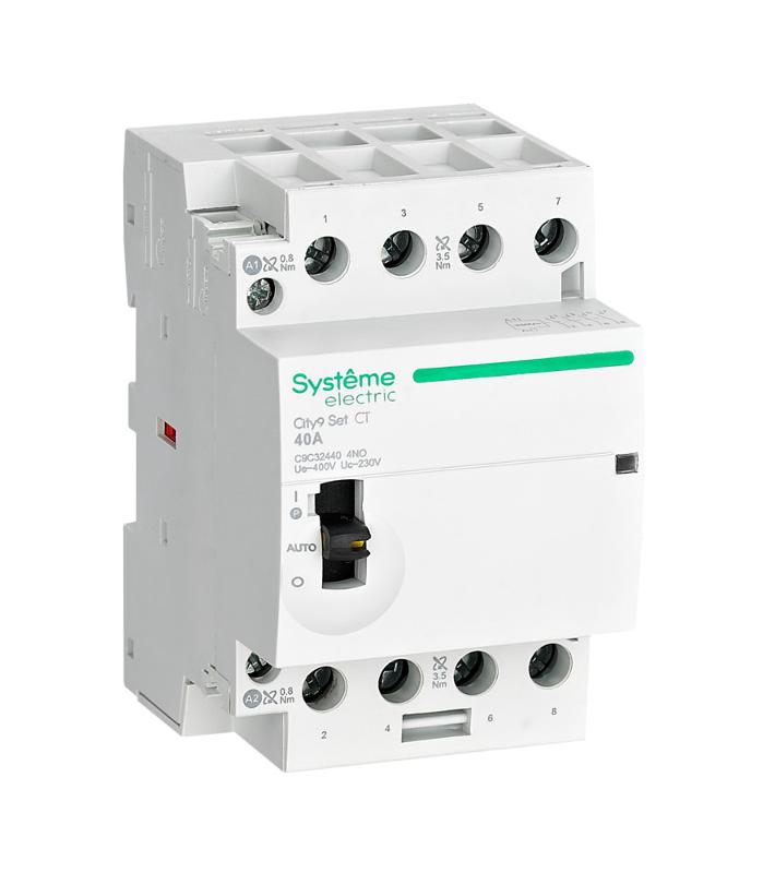Контактор модульный 4P 4НО 40A AC 400В-230В City9 | C9C32440 |Systeme Electric — фото