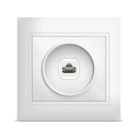 СЕВИЛЬ Розетка компьютерная RJ-45 в сборе с/у, 1 гнездо, белая. С0051