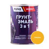 ПУФАС Грунт-эмаль 3 в 1 быстросохнущая желтая (глянц.) Decoself (0,9кг) — фото