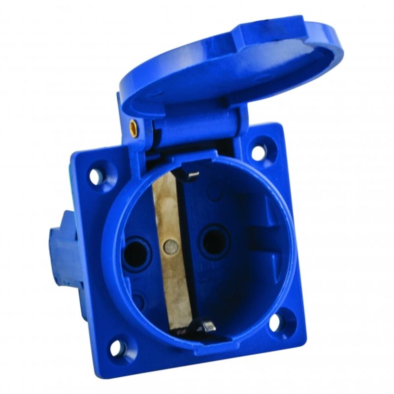 Розетка 112 панельная скрытая с крышкой 2Р+PЕ 16А 220В IP44 EKF | ps-112-16-220 | EKF — фото