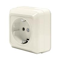 ОЛИМП Розетка о/у, 1 гнездо, с/з, 16А, 230В, IP20, сл.кость. Б-О0028