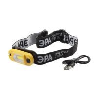 ЭРА Фонарь LED налобный аккумуляторный 3Вт, 0.3А*ч Li-Ion, поворот 720град, USB. GA-801 — фото