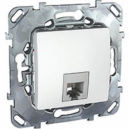 Unica Белый Розетка ТЛФ 1-ая 4 контакта | MGU5.492.18ZD | Schneider Electric — фото