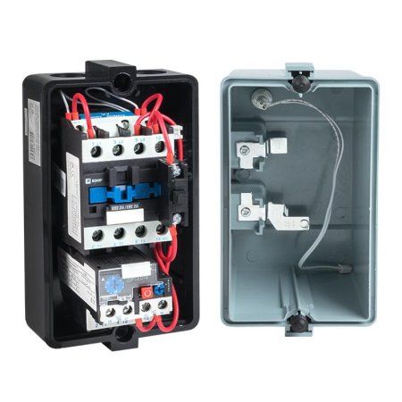 Пускатель в корпусе IP65 КМЭ 25А 400В с РТЭ и индикатором EKF PROxima | ctrp-r-25-400v-led | EKF — фото
