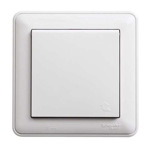 W59 Aqua Белый Розетка с заземлением с крышкой с защитными шторками IP44 (в сборе) | RS16-152B-18 | SE — фото