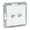Механизм розетки RJ45 - 2шт, (cat5), белый Эпика EKF | UP1-SOW-2RJ45-5 | EKF — фото