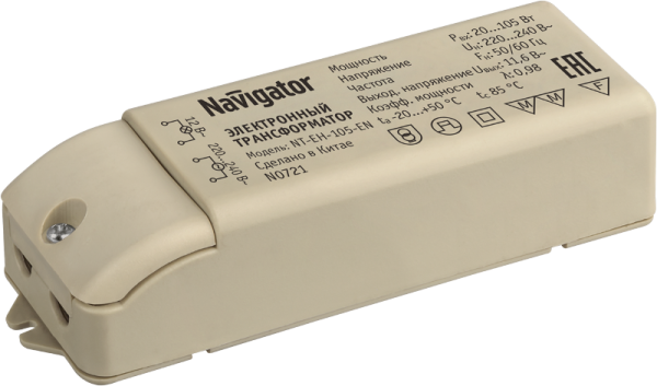 Трансформатор электронный NT-EH-105-EN 240В/12В 105Вт | 94433 | Navigator — фото