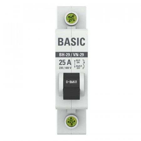 Выключатель нагрузки модульный ВН-29 1P 25А EKF Basic | SL29-1-25-bas | EKF — фото