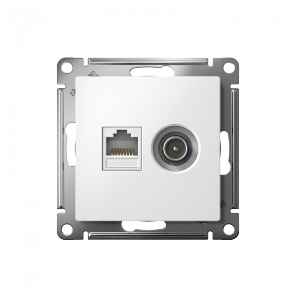 AtlasDesign Лотос Розетка 2-ая TV + компьютерная RJ45, кат. 5Е | ATN001389 | SE — фото