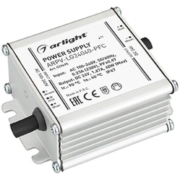 Блок питания ARPV-LG24040-PFC (24V, 1.67A, 40W) | 029695 | Arlight