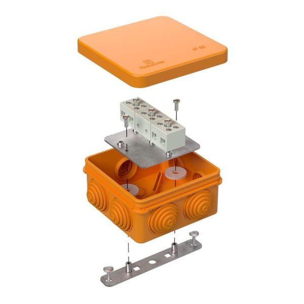 Коробка огнестойкая для о/п 40-0210-FR1.5-6 Е15-Е120 80х80х40 IP55 6p, 1.5 мм.кв.| 40-0210-FR1.5-6 | Промрукав — фото