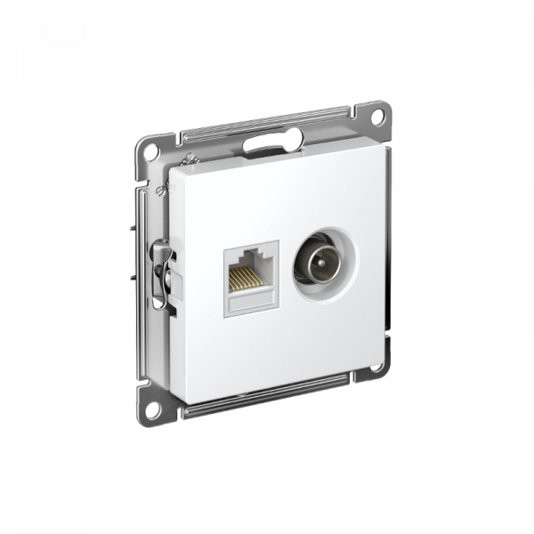 AtlasDesign Лотос Розетка 2-ая TV + компьютерная RJ45, кат. 5Е | ATN001389 | SE — фото