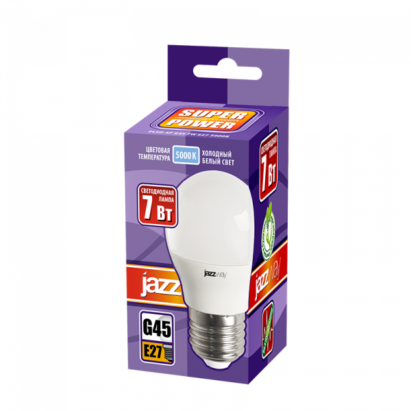 Лампа светодиодная LED 7Вт E14 220В 5000К PLED- SP G45 шар | 1027870-2 | Jazzway — фото