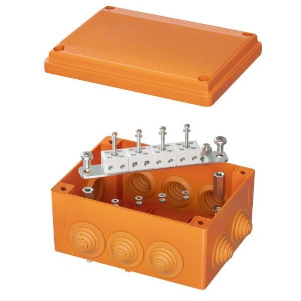 Коробка распределительная пластиковая FS огн.,IP55,150х110х70мм, 8р, 450V,6A,4мм.кв с кабельными вводами и клеммниками | FSB21804 | DKC — фото