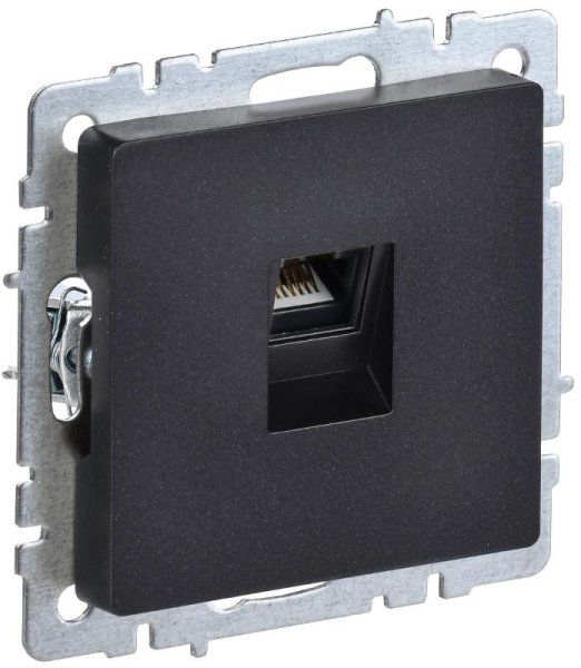 BRITE Розетка компьютерная RJ45 кат.5E РК10-БрЧ черный | BR-K10-1-K02 | IEK — фото