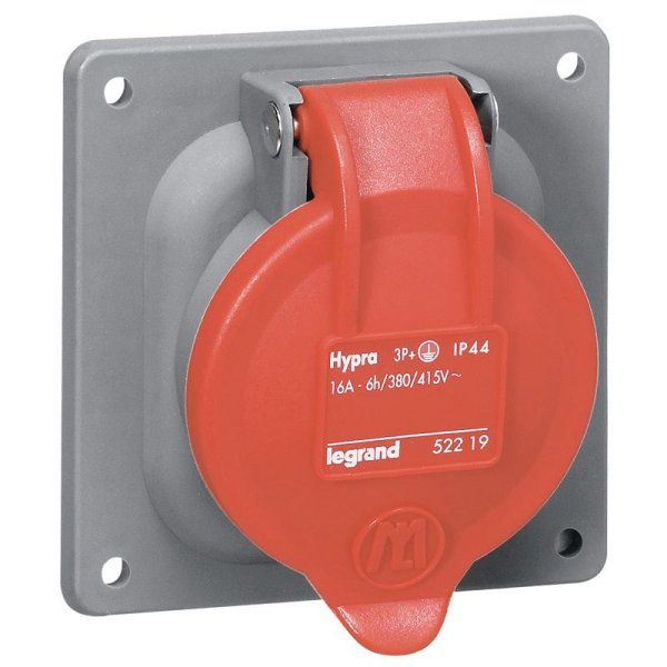 Встраиваемая розетка Hypra - IP 44 - 3К+З - 63 А - пластик | 053823 | Legrand — фото
