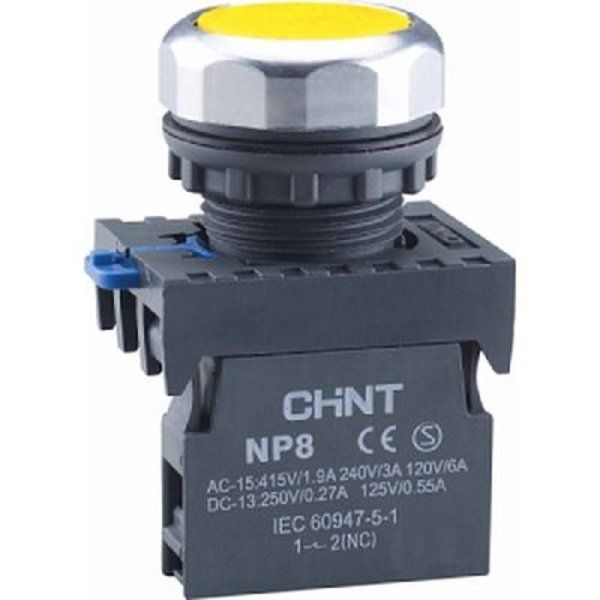 Кнопка управления NP8-10BN/5 без подсветки желтая 1НО IP65 (R) | 667333 | ЧИНТ (CHINT) — фото