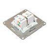 Механизм розетки RJ45 - 2шт, (cat5), белый Эпика EKF | UP1-SOW-2RJ45-5 | EKF — фото