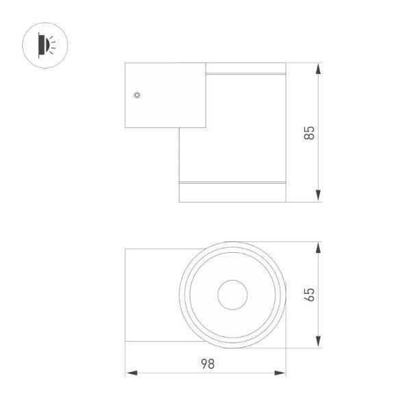 Светильник LGD-RAY-WALL-R65-9W Day4000 (GR, 23 deg, 230V) (Arlight, IP65 Металл, 3 года) | 044852 | Arlight — фото