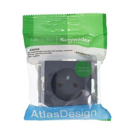 AtlasDesign Грифель Розетка без заземления, 16А, механизм | ATN000741 | SE — фото