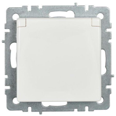 BRITE Розетка с заземлением со шторками с кр. 16А IP44 РСбш10-3-44-БрБ белый | BR-R16-16-44-K01 | IEK — фото