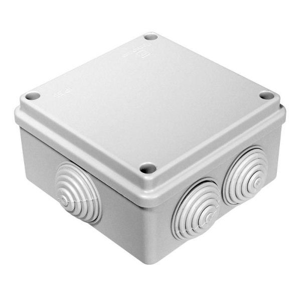 Коробка распределительная для о/п 100х100х50 (60шт/кор) IP55 безгалогенная (HF) | 40-0300 | Промрукав — фото